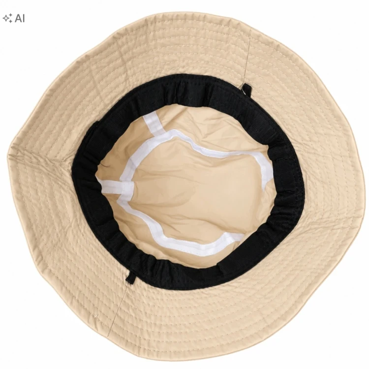 Kapelusz bucket beżowy regulowany ze sznurkiem rybak turystyczny unisex