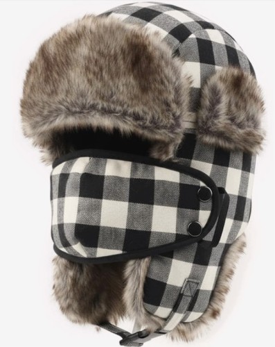 ZYLIOO Czapka Zimowa Uszatka 2XL 60-65 cm Futro + Maska na Twarz Unisex