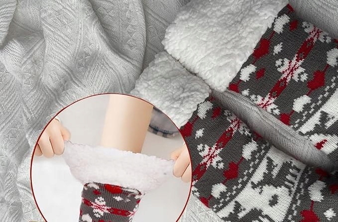 SKARPETY DAMSKIE ZIMOWE ROZMIAR 36-39 ŚWIĄTECZNE ANTYPOŚLIZGOWE