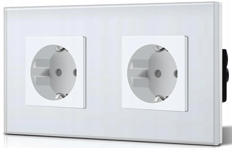 BSEED Gniazdko Schuko, podwójne gniazdko ścienne, 16 A, 250 V