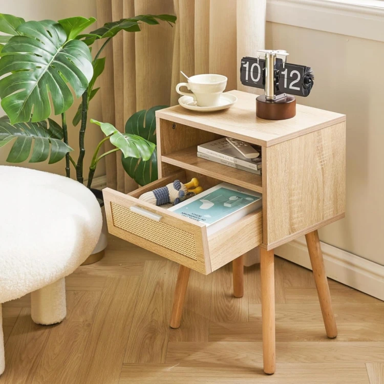 STOLIK NOCNY SZAFKA Z SZUFLADĄ STYLOWY WNS009N IBUYKE 60 cm