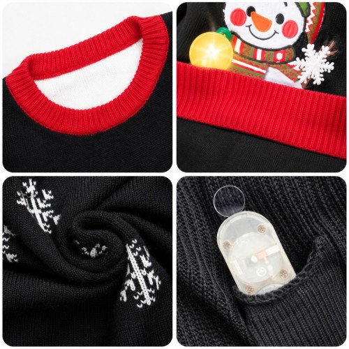 SWETER ŚWIĄTECZNY LED DAMSKI JOYIN BAŁWAN CIEPŁY MIĘKKI KOLOROWY ROZ XL