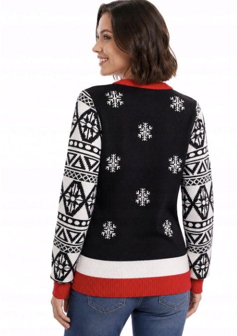 SWETER ŚWIĄTECZNY LED DAMSKI JOYIN BAŁWAN CIEPŁY MIĘKKI KOLOROWY ROZ XL