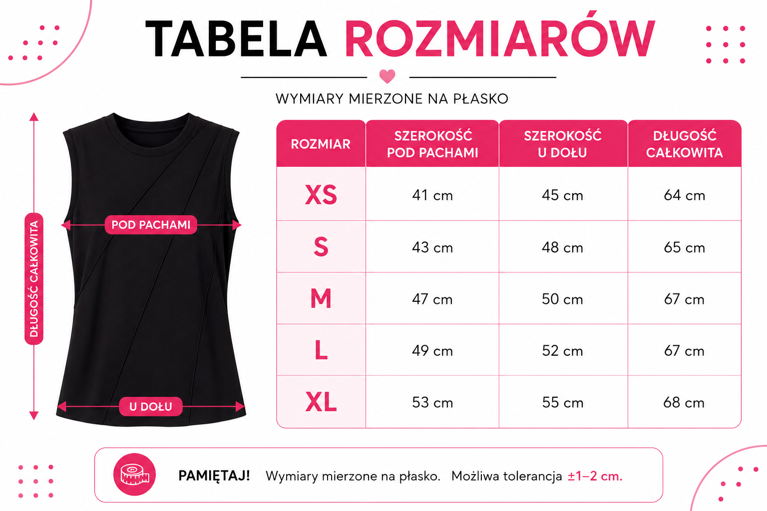 Tabela rozmiarów